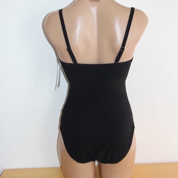 NWT Profile by Gottex One Piece Bra sized Swimsuit 8 D cup Black underwire - Picture 4 of 4
